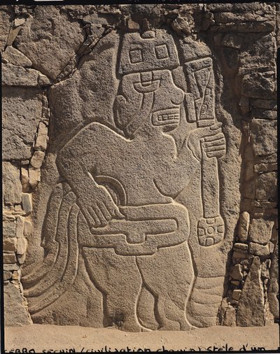 Stela Depicting a Warrior Holding a Club, Chavin Culture by Pre Columbian